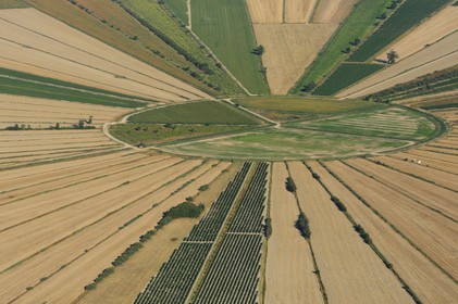 France, Herault, the former Etang de Montady, the old pond was drained in 1247 (aerial view)