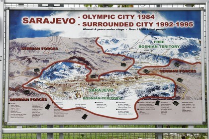 Bosnia and Herzegovina, Sarajevo, Sarajevo Tunnel museum, map of the siege of the city between 1992 and 1996