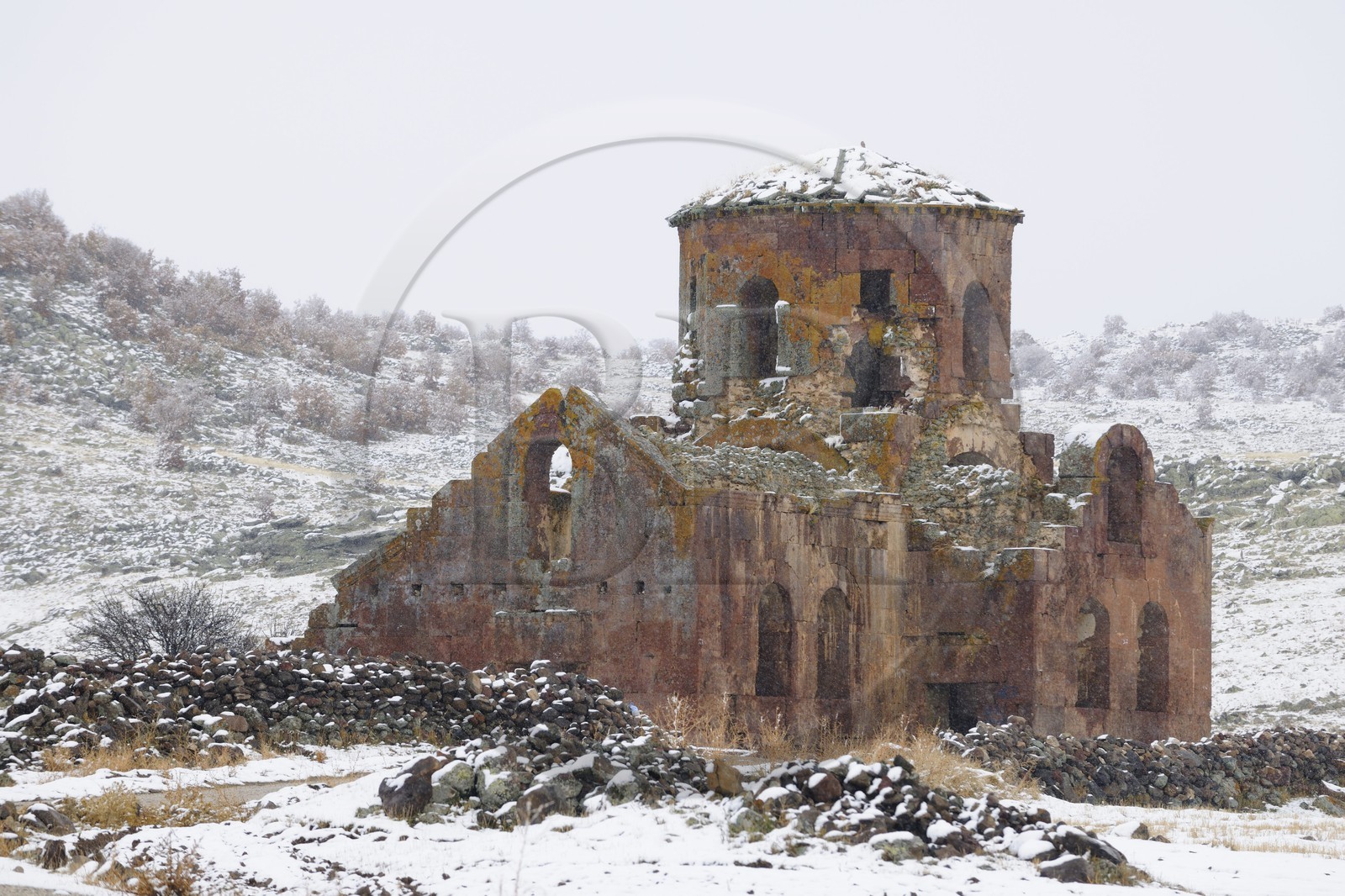 Turquie, Anatolie Centrale, province de Aksaray, Cappadoce classée Patrimoine Mondial de l'UNESCO, Güzelyurt, église Rousse ou Rouge (Kizil Kilise) du 7è siècle