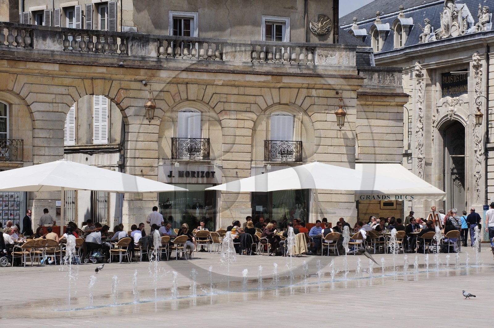 France, Côte d'Or (21), Dijon, terrasse de café sur la place de la Libération