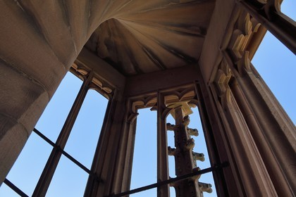 France, Bas Rhin, Strasbourg, old town listed as World Heritage by UNESCO, Notre Dame Cathedral, one of the four spiral staircases called the Vier Schnecken (four snails) that surround the 40-meter octagonal tower