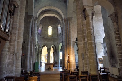 France, Allier (03), ancienne province du Bourbonnais, Chantelle, église romane du XIIe siècle de l'abbaye bénédictine Saint-Vincent, chemin de Saint-Jacques de Compostelle