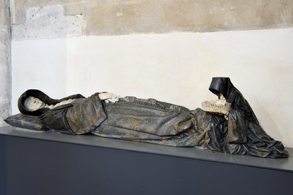 France, Meurthe-et-Moselle, Nancy, Palais Ducal (the Duke of Lorraine's Palace) houses the Historical Museum of Lorraine, Cordeliers Church, recumbent statue of the Duchess Philippe de Gueldre by the sculptor Ligier Richier (XVIth century)