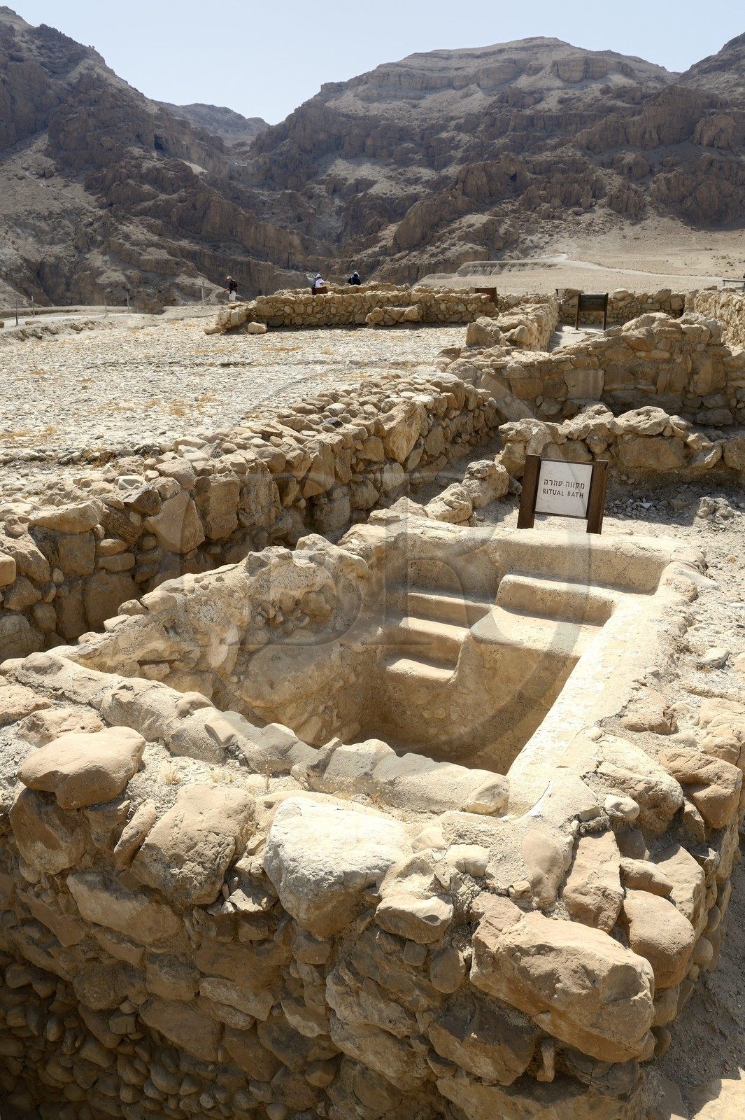 Israel, Cisjordanie, Qumran National Park, ruines du village attenant aux grottes dans lesquelles on a retrouvé les  manuscrits de la mer Morte