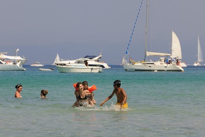 France, Var (83), Iles d'Hyères, parc national de Port-Cros, île de Porquerolles, la Plage Notre Dame