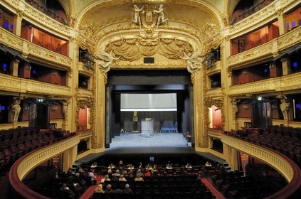 France, Paris (75), Le Théâtre national de l'Opéra-Comique aussi appelé salle Favart située place Boieldieu, la salle