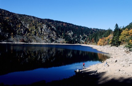 France, Haut Rhin, Vosges mountains near the Bonhomme pass, lac blanc (White lake)