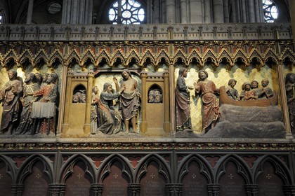 France, Paris, ile de la Cite, Notre-Dame Cathedral, the choir wall