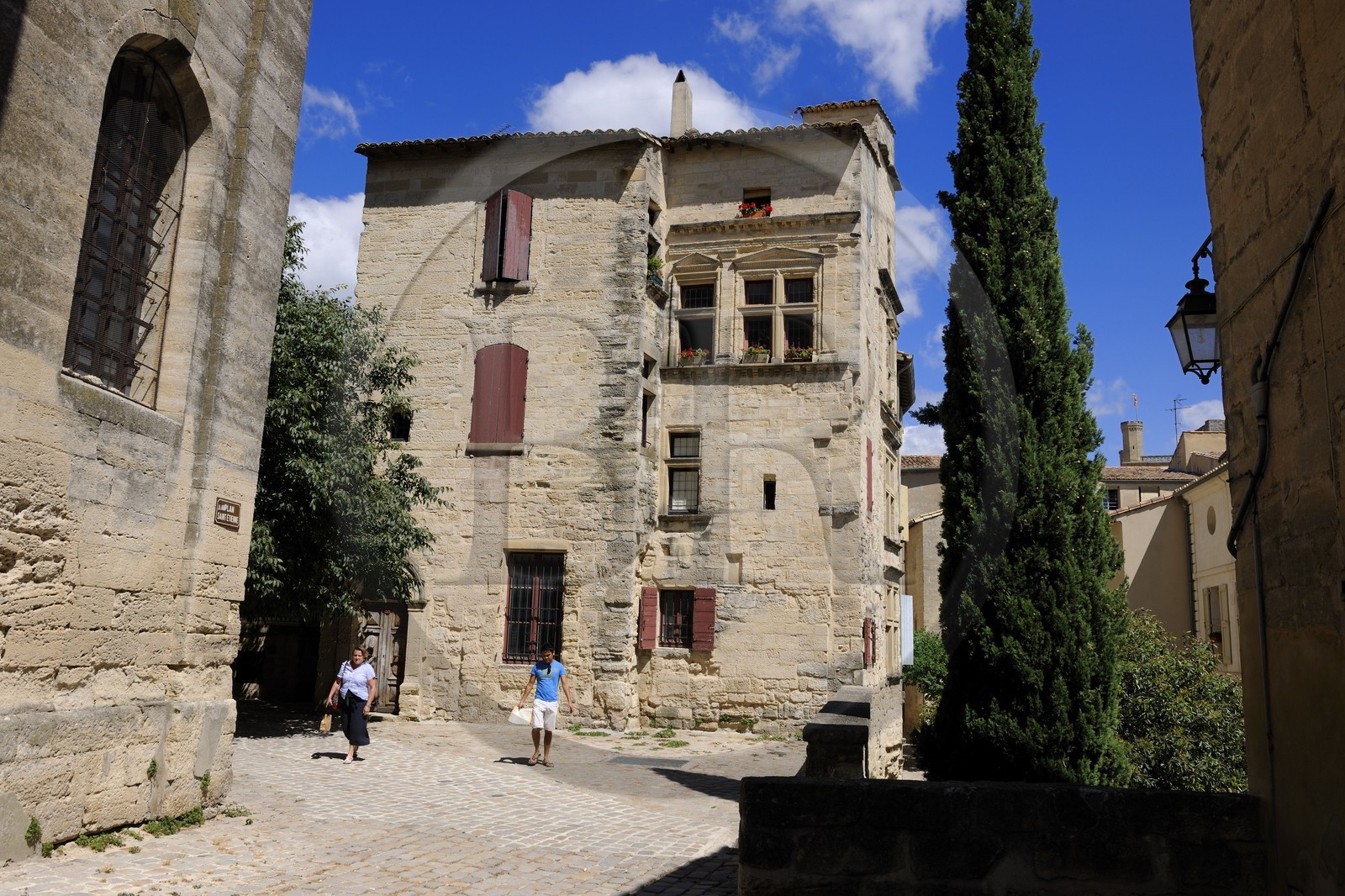 France, Gard (30), Uzès, maison Renaissance plan Saint-Etienne