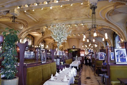 France, Meurthe-et-Moselle (54), Nancy, brasserie Excelsior (Brasserie Flo) de 1910, de style Art Nouveau Ecole de Nancy, les luminaire sont de Louis Majorelle