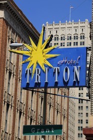 Etats-Unis, Californie, San Francisco, enseigne d'hôtel dans Grant Street