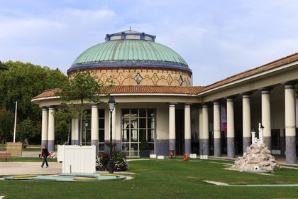 France, Vosges, city of Contrexeville, the source of the thermal spa and mini golf