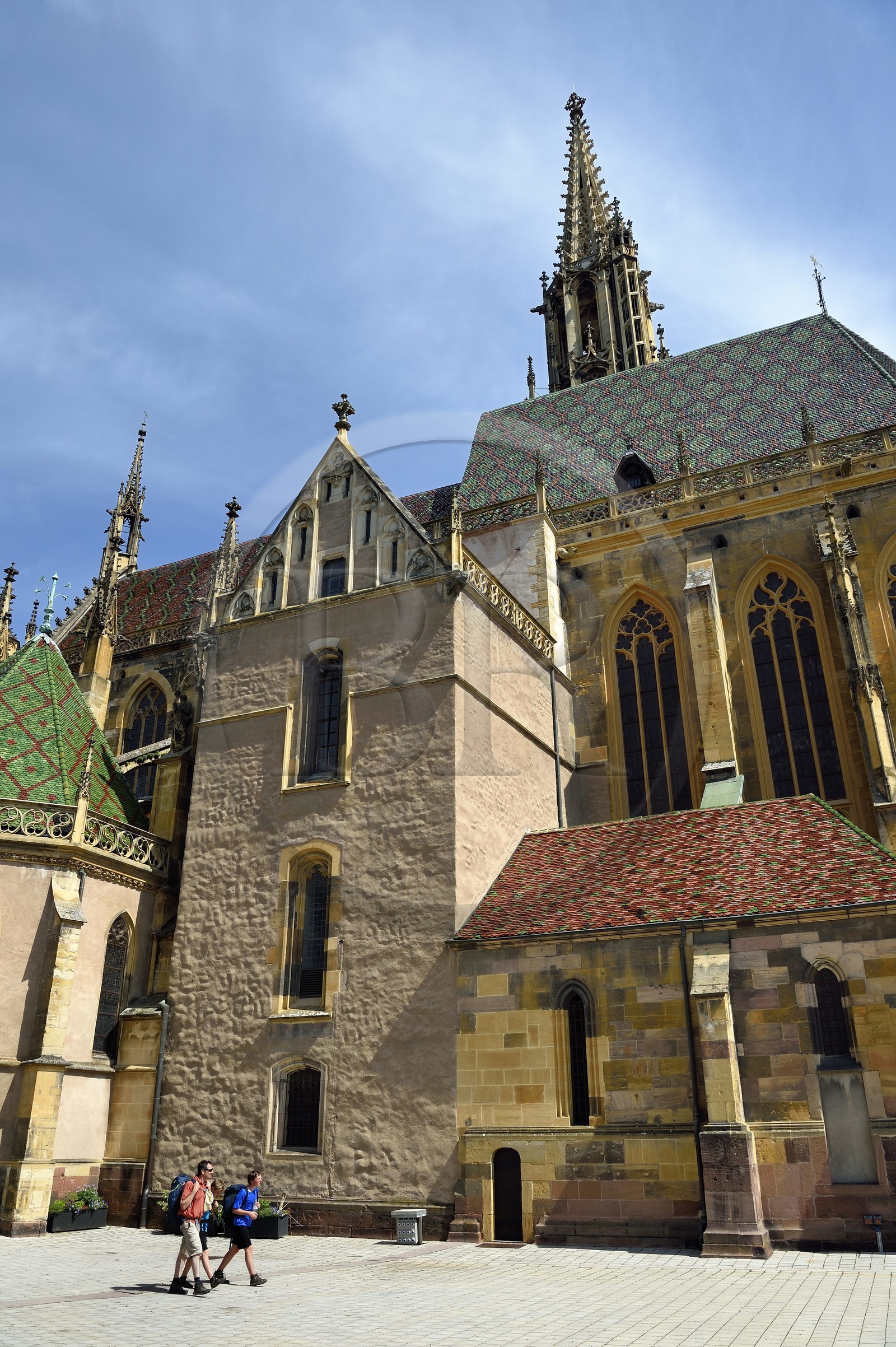 France, Haut-Rhin (68), Route des vins d'Alsace, Thann, la collégiale Saint-Thiebaut du XIVème siècle
