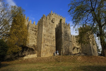 Portugal, Minho region, Guimaraes, town listed as World Heritage by UNESCO, the seven towers castle