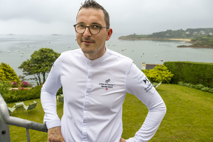 France, Finistère, Morlaix bay, Carantec, Michelin-starred Nicolas Carro restaurant at the Hôtel de Carantec