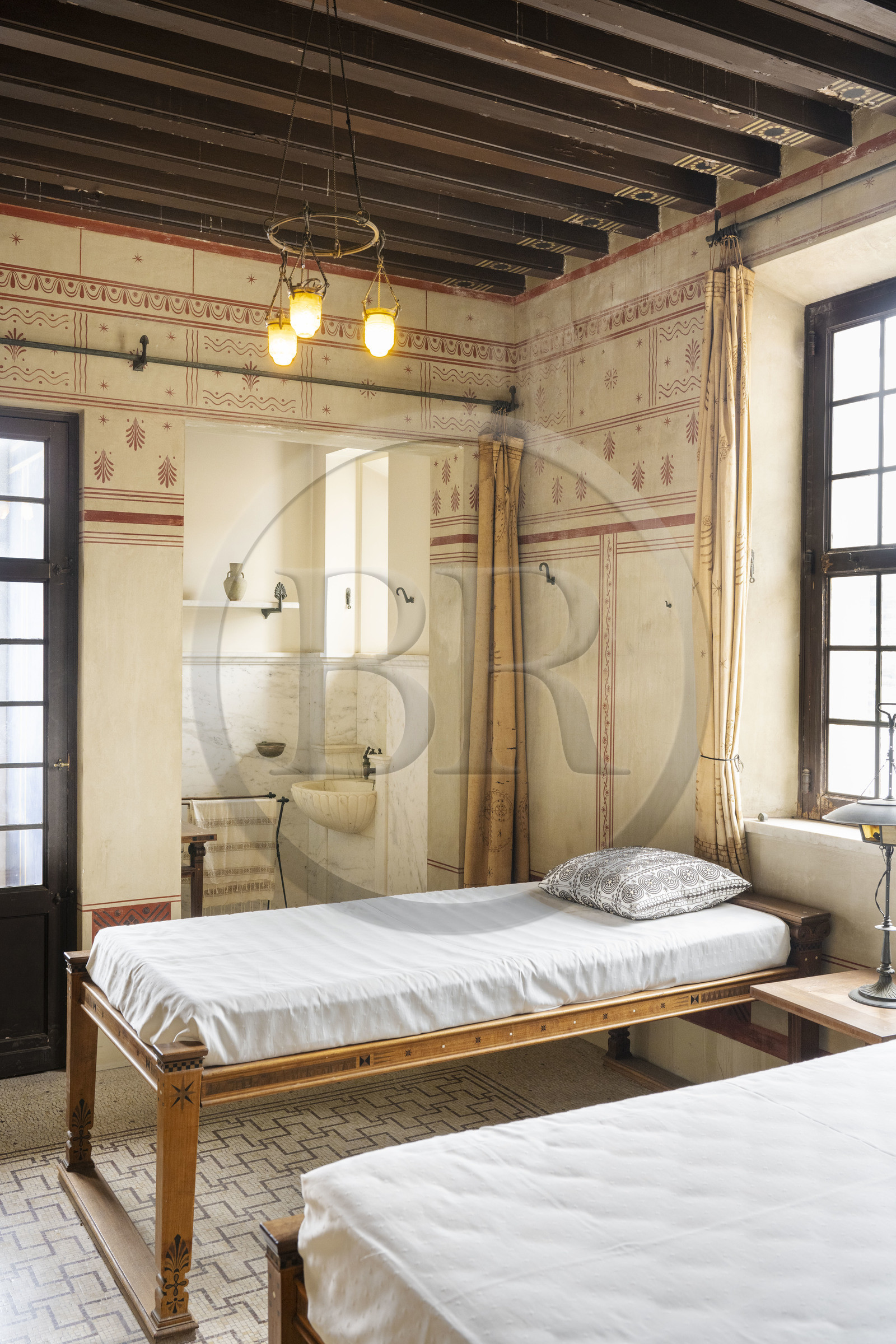 France, Alpes-Maritimes (06),  France, Alpes Maritimes (06), Beaulieu sur Mer, villa Kerylos de style neo-grec construite en 1908 par architecte Emmanuel Pontremoli, chambre des enfants