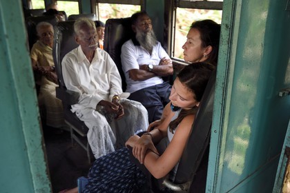 Sri Lanka, Province du Sud, train de Galle à Colombo