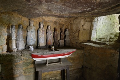 France, Cotes-d'Armor, Vieux-Marché, the Sept-Saints chapel (the Seven Saints chapel) dedicated to the Seven Sleepers of Ephesus, the crypt-dolmen of Stivel