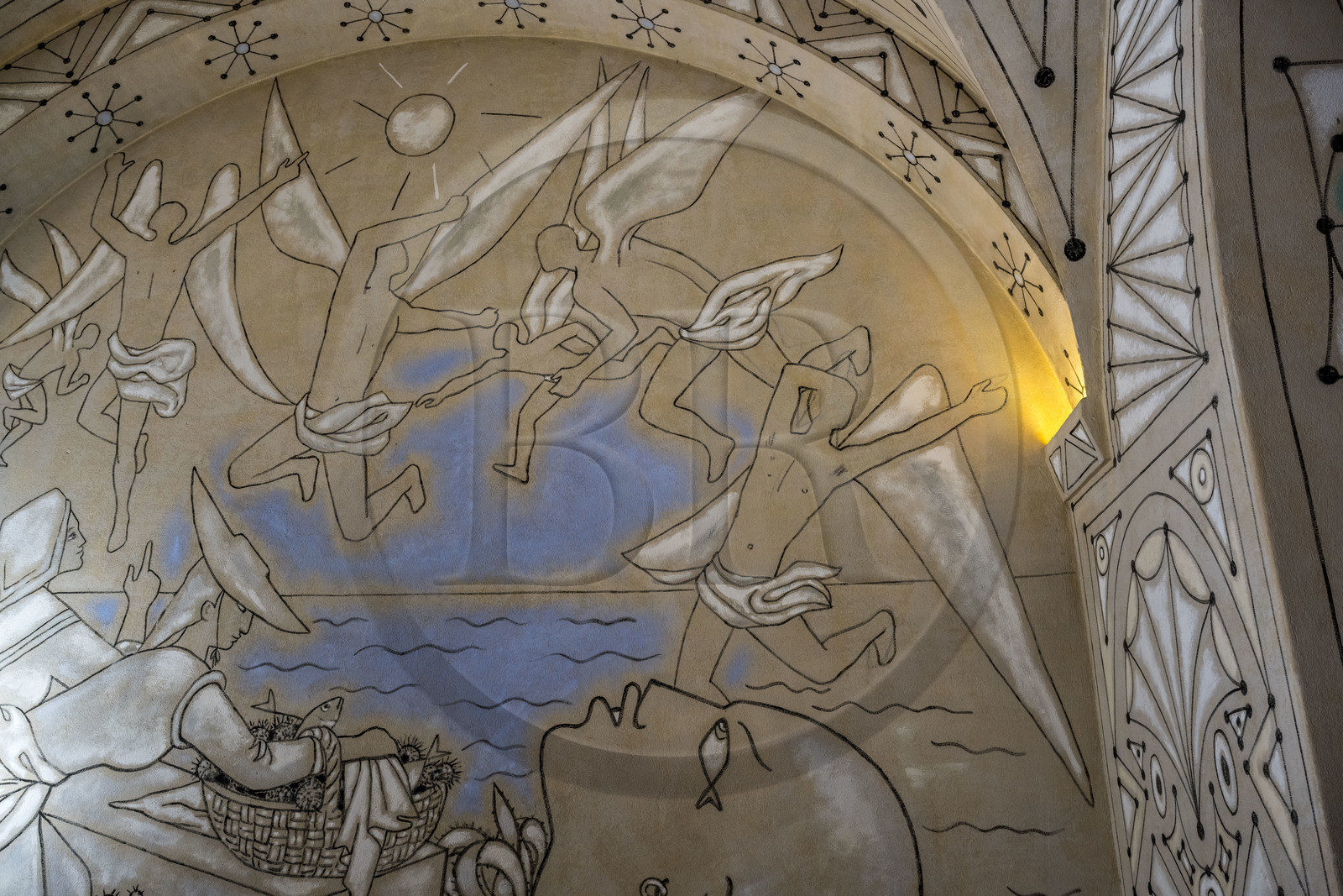 France, Alpes-Maritimes (06), Villefranche-sur-Mer, la chapelle Saint-Pierre propriété de la prud’homie des pêcheurs et décorée par Jean Cocteau