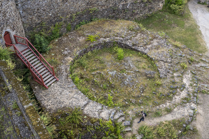 France, Ille-et-Vilaine, Fougeres, the 12th century fortified castle, remains of the dungeon