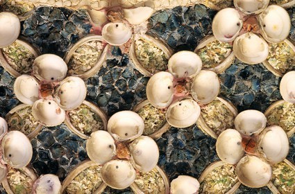 France, Yvelines, Rambouillet, detail of one of the rare nymphaeum preserved at the Pavilion of Shells