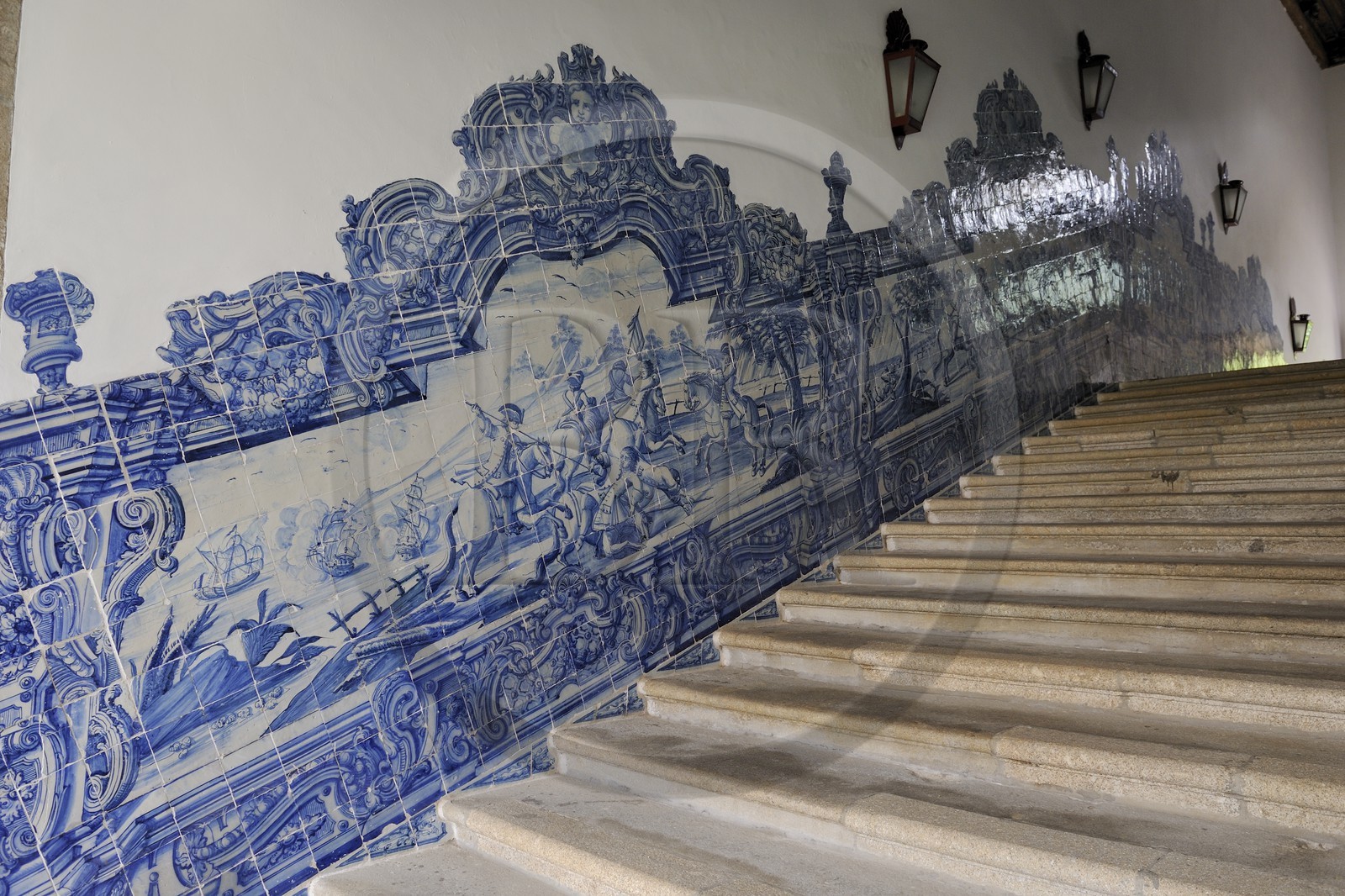Portugal, région du Minho, Guimaraes, Pousada de Santa Marinha da Costa, azulejos