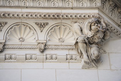 France, Loir et Cher, Loire Valley, listed as World Heritage by UNESCO, Chaumont sur Loire castle, detail of the facade of the court
