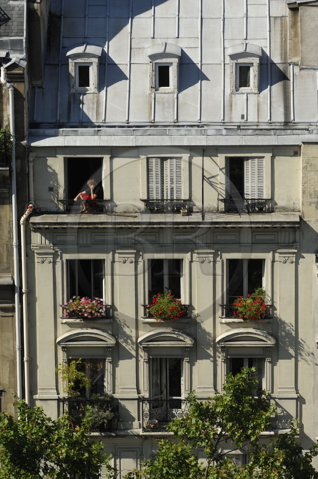 France, Paris (75), Beaubourg area, building facade