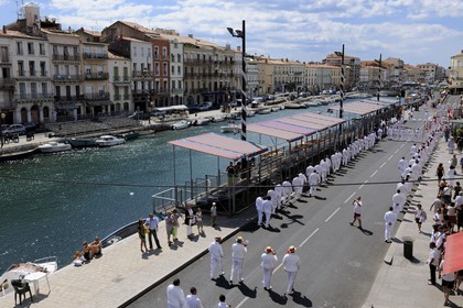 France, Hérault (34), Sète, fête de la Saint Louis, défilé des jouteurs