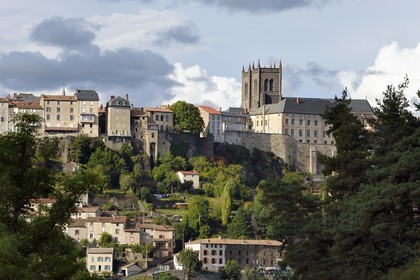 France, Cantal, Saint Flour, the upper town is located on the Planeze, a large volcanic plateau in Cantal