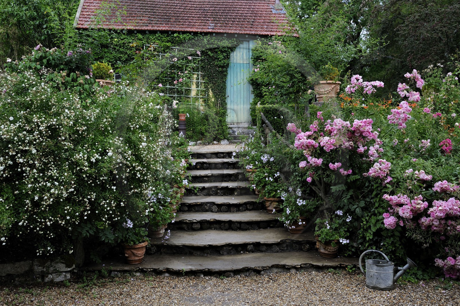 France, Eure (27), Giverny, l'ancien Hotel Baudy, atelier qui fut utilisé par les peintres de passage à l'hotel