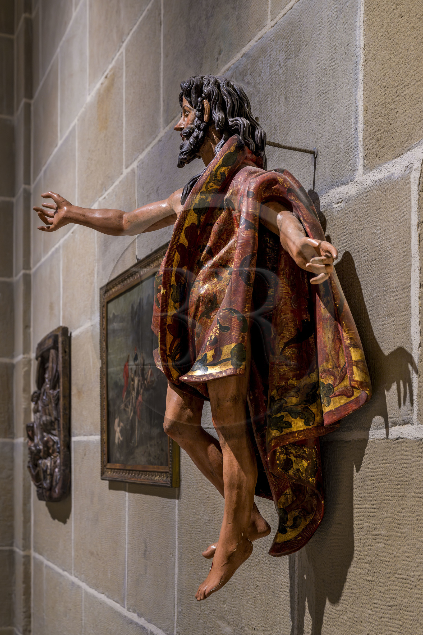 Espagne, province du Guipuscoa (Gipuzkoa), Saint-Sébastien (Donostia), Basilique Sainte-Marie du Chœur (Basilica de Nuestra Senora del Coro), statue du Christ ressuscité du XVIIe siècle