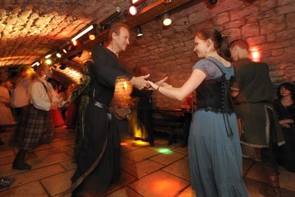 France, Paris, the Saint-Sabin cellars, medieval tavern, medieval danses