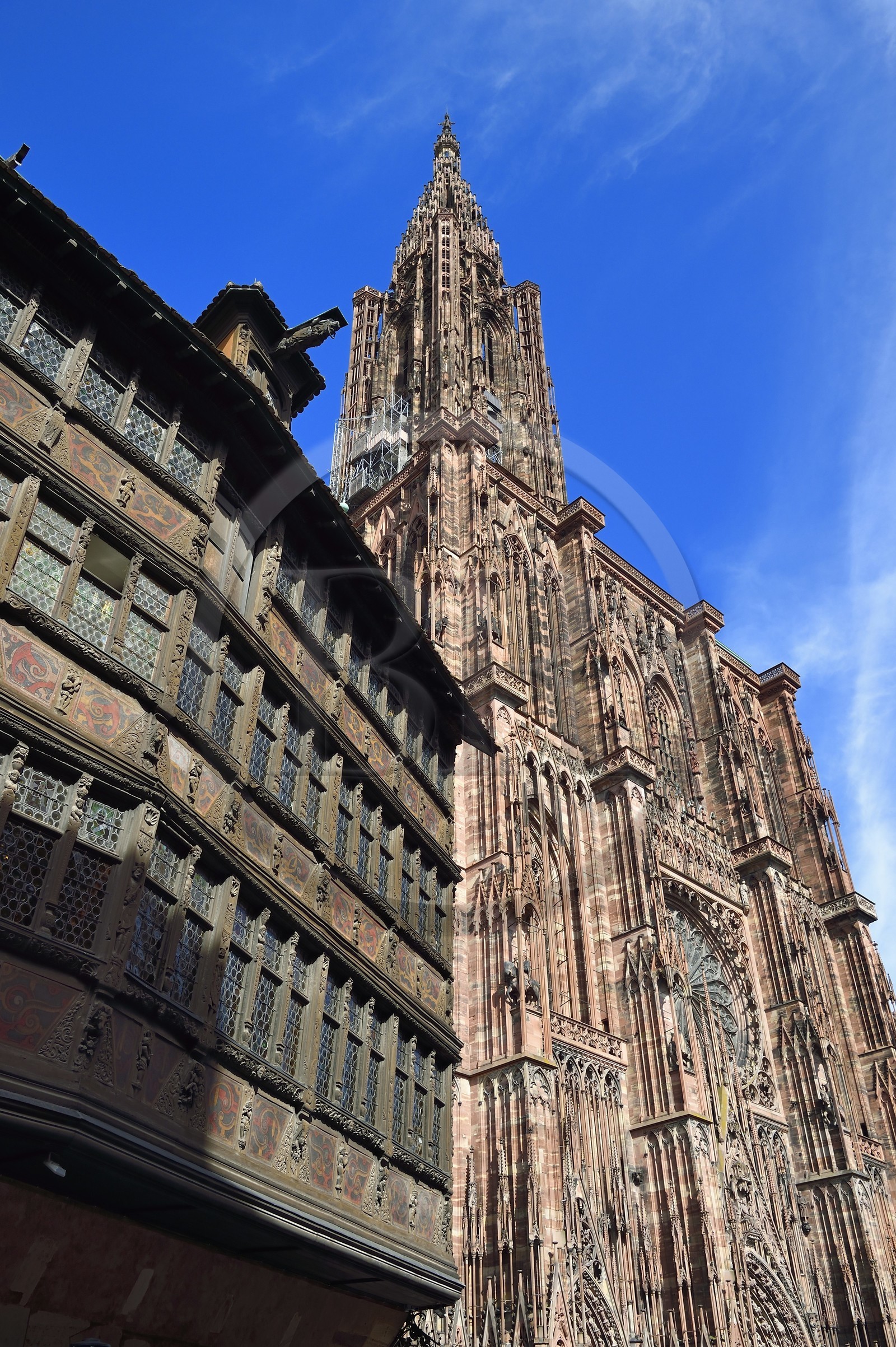 France, Bas Rhin, Strasbourg, old town listed as World Heritage by UNESCO, the Maison Kammerzell and Notre Dame Cathedral