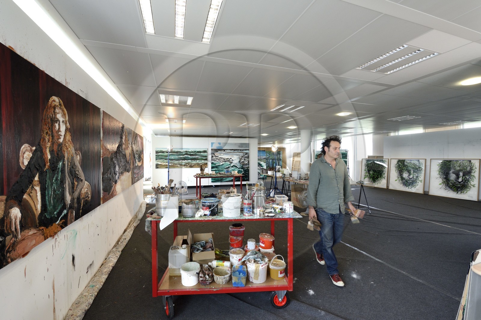 France, atelier de Fred Kleinberg au sein de l'entreprise Manutant