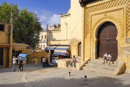 Morocco, Middle Atlas, Fez, Imperial City, medina listed as World Heritage by UNESCO, entry of the mosque at Bab Guissa