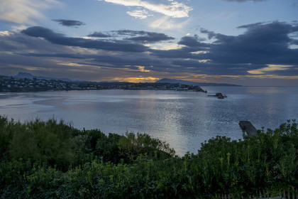France, Pyrenees Atlantiques, Basque Country coast, the bay of Saint-Jean-de-Luz and Ciboure in the background