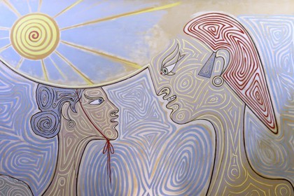 France, Alpes-Maritimes, Menton, the City Hall, the wedding room entirely decorated by Jean Cocteau in 1957