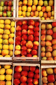 France, Eure, Saint Opportune La Mare, apple crate