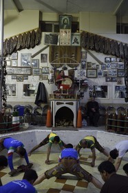 Iran, province d'Ispahan, Ispahan, maison de la force (Zurkhaneh) où est pratiqué le sport national traditionnel iranien appelé Varzesh-e Pahlavani