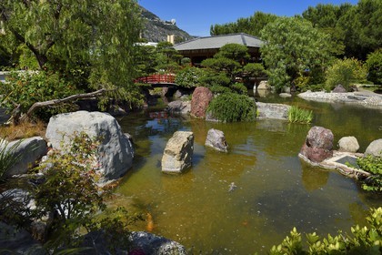 Principality of Monaco, Monaco, Monte-Carlo, the Japanese garden by landscape architect Yasuo Beppu