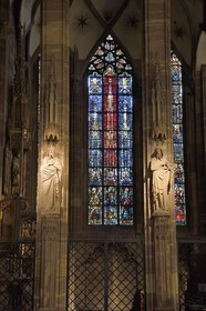 France, Bas Rhin, Strasbourg, old town listed as World Heritage by UNESCO, Notre Dame Cathedral, pillars between the Sainte-Catherine chapel and the nave