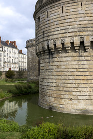 France, Loire-Atlantique (44), Nantes, quartier du Bouffay, le chateau des Ducs de Bretagne, tour du rempart