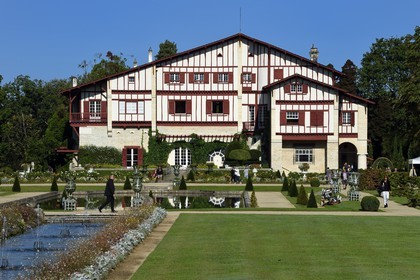 France, Pyrenees Atlantiques, Basque Country, Cambo les Bains, the Villa Arnaga and its French-style garden, the French author Edmond Rostand's house of neo-basque style and museum