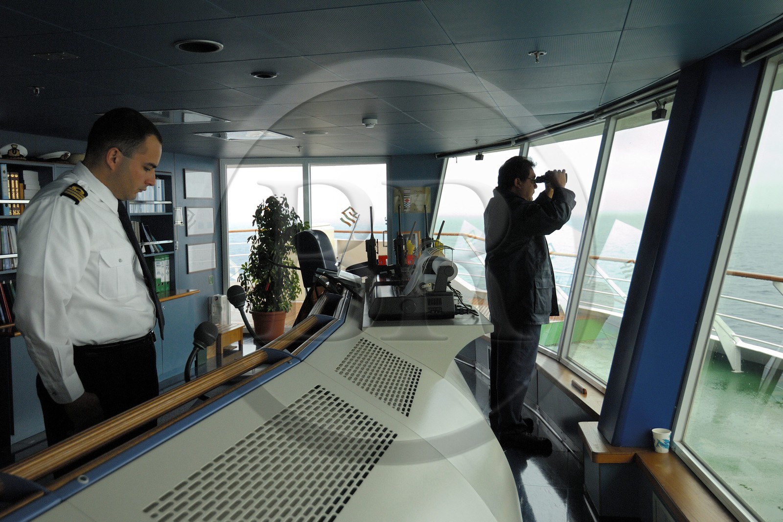Italy, cruise aboard the Silvershadow ship of the company Silversea, the control room