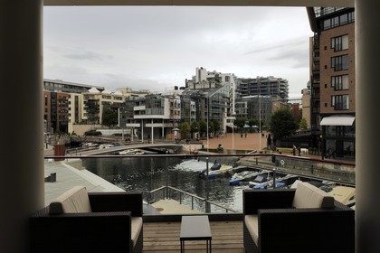 Norway, Oslo, view from the Café -library Norli in the new docklands behind Ackerbrygge