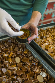 France, Nièvre, Nevers, the confectioner Maison Au Négus, the Négus de Nevers which is a soft caramel, flavored with chocolate or coffee, in a hard caramel