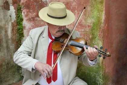 Argentine, province de Buenos Aires, San Antonio de Areco, fête du Jour de la Tradition (Dia de la Tradicion), violoniste