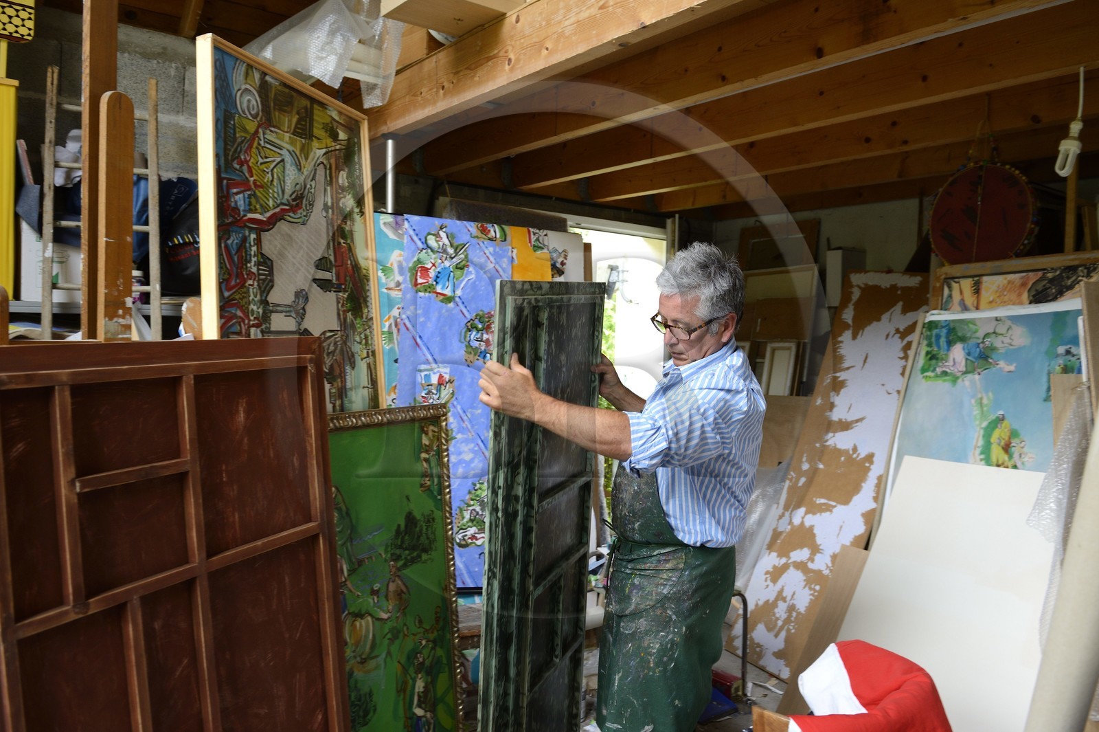 France, Finistère (29), Prat-Ar-Coum, atelier de l'artiste peintre Loic Madec