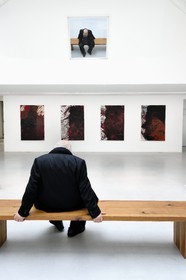 France, Paris, Galerie RX, Hermann Nitsch, Hermann Nitsch, contemporary Austrian artist, co-founder of the Wiener Aktionismus movement (Viennese Actionism)